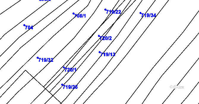 Parcela st. 719/13 v KÚ Josefov u Hodonína, Katastrální mapa