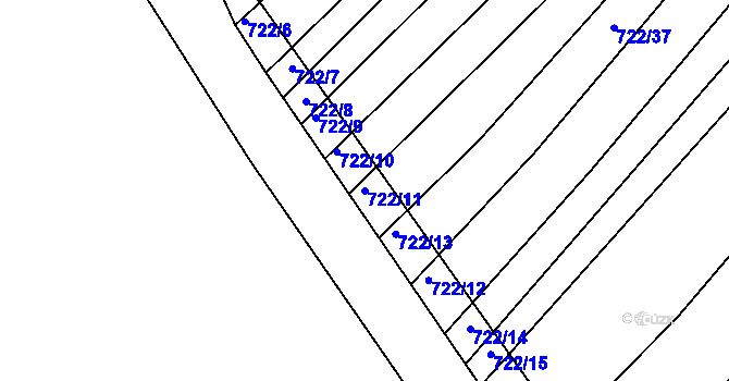 Parcela st. 722/11 v KÚ Josefov u Hodonína, Katastrální mapa