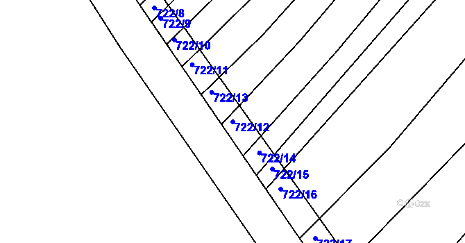 Parcela st. 722/12 v KÚ Josefov u Hodonína, Katastrální mapa