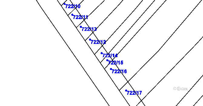 Parcela st. 722/14 v KÚ Josefov u Hodonína, Katastrální mapa