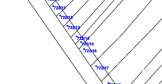 Parcela st. 722/15 v KÚ Josefov u Hodonína, Katastrální mapa