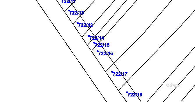 Parcela st. 722/16 v KÚ Josefov u Hodonína, Katastrální mapa