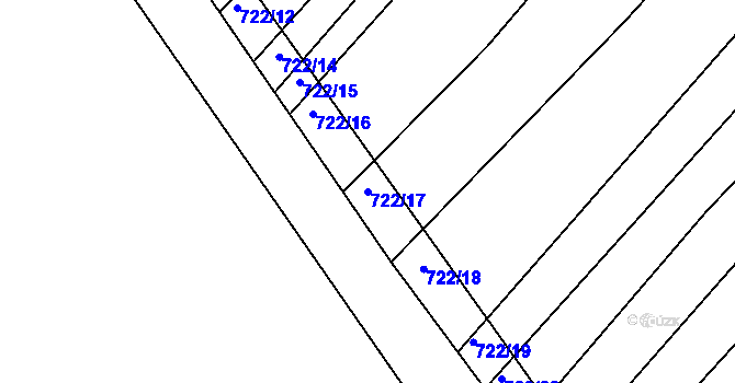 Parcela st. 722/17 v KÚ Josefov u Hodonína, Katastrální mapa