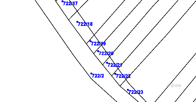 Parcela st. 722/20 v KÚ Josefov u Hodonína, Katastrální mapa