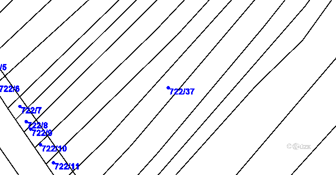 Parcela st. 722/37 v KÚ Josefov u Hodonína, Katastrální mapa
