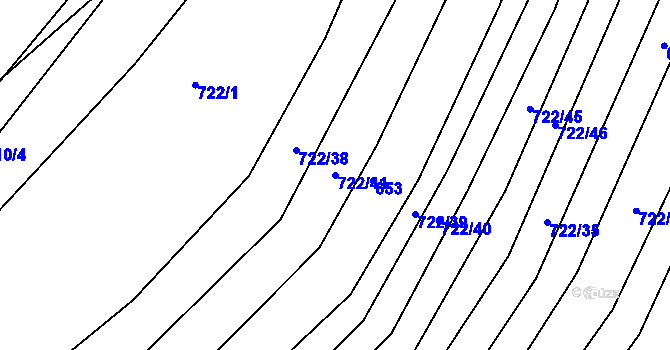 Parcela st. 722/41 v KÚ Josefov u Hodonína, Katastrální mapa