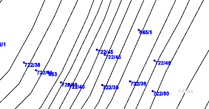 Parcela st. 722/46 v KÚ Josefov u Hodonína, Katastrální mapa