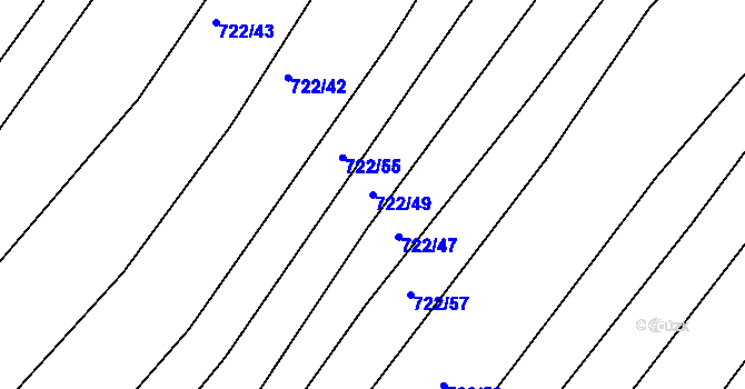 Parcela st. 722/49 v KÚ Josefov u Hodonína, Katastrální mapa