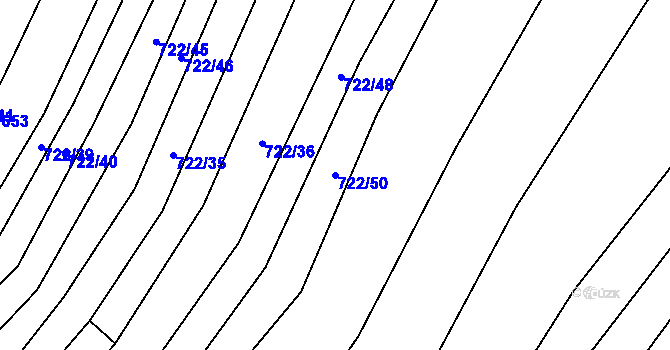 Parcela st. 722/50 v KÚ Josefov u Hodonína, Katastrální mapa