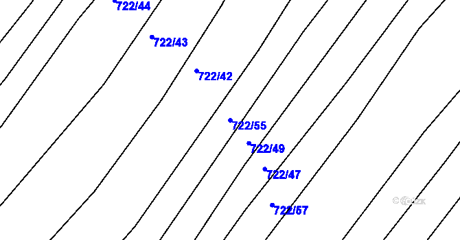 Parcela st. 722/55 v KÚ Josefov u Hodonína, Katastrální mapa