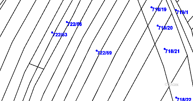 Parcela st. 722/59 v KÚ Josefov u Hodonína, Katastrální mapa