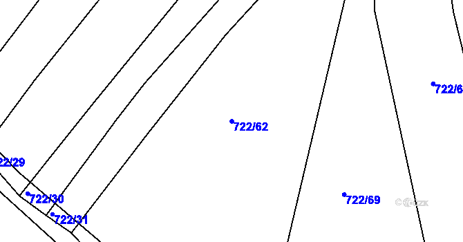 Parcela st. 722/62 v KÚ Josefov u Hodonína, Katastrální mapa