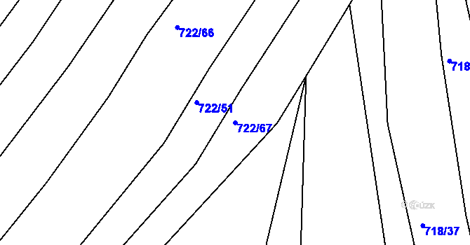 Parcela st. 722/67 v KÚ Josefov u Hodonína, Katastrální mapa