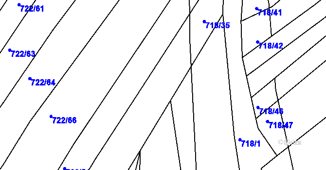 Parcela st. 722/70 v KÚ Josefov u Hodonína, Katastrální mapa
