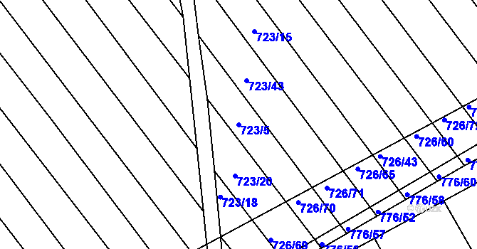 Parcela st. 723/5 v KÚ Josefov u Hodonína, Katastrální mapa
