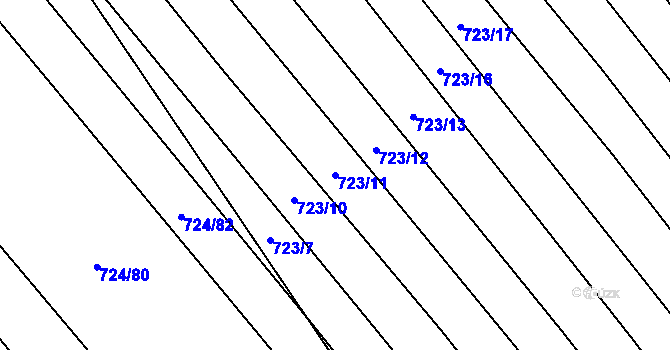 Parcela st. 723/11 v KÚ Josefov u Hodonína, Katastrální mapa