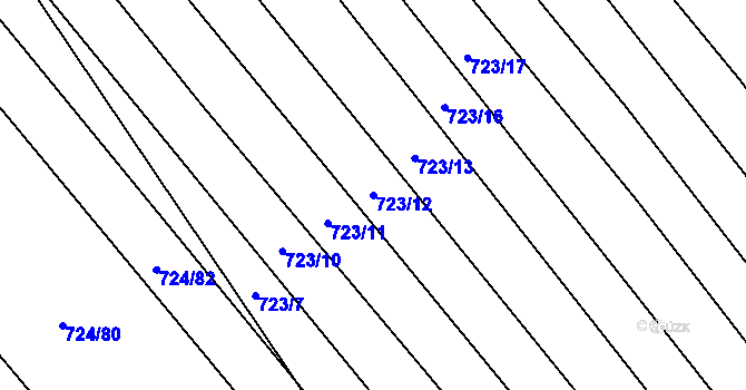 Parcela st. 723/12 v KÚ Josefov u Hodonína, Katastrální mapa