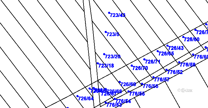 Parcela st. 723/20 v KÚ Josefov u Hodonína, Katastrální mapa