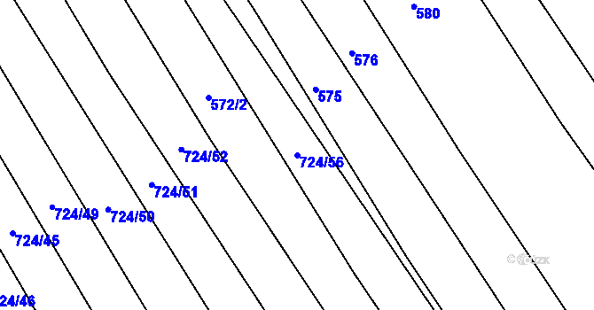 Parcela st. 724/56 v KÚ Josefov u Hodonína, Katastrální mapa