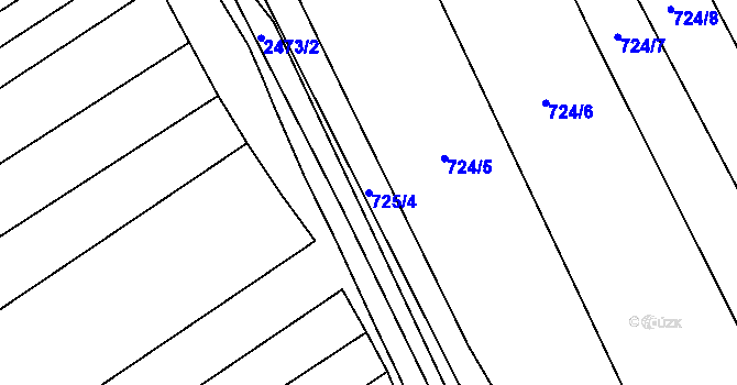 Parcela st. 725/4 v KÚ Josefov u Hodonína, Katastrální mapa