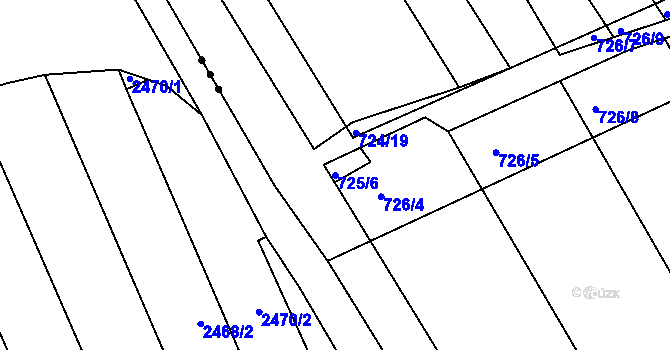 Parcela st. 725/6 v KÚ Josefov u Hodonína, Katastrální mapa