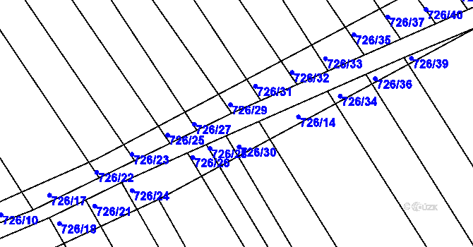 Parcela st. 726/2 v KÚ Josefov u Hodonína, Katastrální mapa