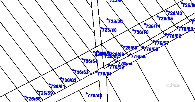 Parcela st. 726/3 v KÚ Josefov u Hodonína, Katastrální mapa