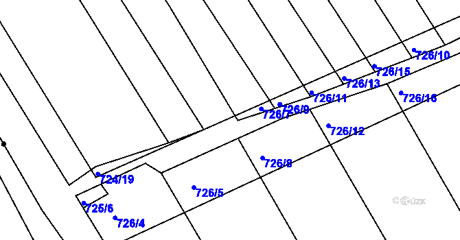 Parcela st. 726/6 v KÚ Josefov u Hodonína, Katastrální mapa