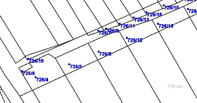 Parcela st. 726/8 v KÚ Josefov u Hodonína, Katastrální mapa