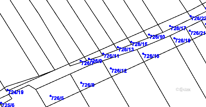 Parcela st. 726/11 v KÚ Josefov u Hodonína, Katastrální mapa