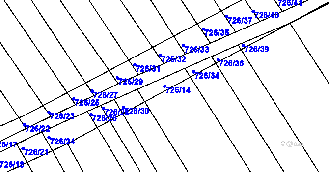 Parcela st. 726/14 v KÚ Josefov u Hodonína, Katastrální mapa