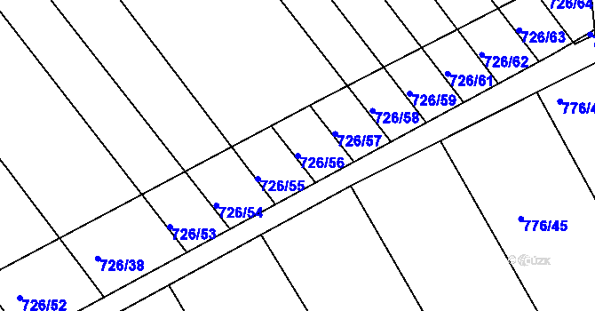 Parcela st. 726/56 v KÚ Josefov u Hodonína, Katastrální mapa