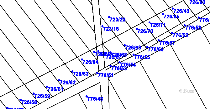 Parcela st. 726/67 v KÚ Josefov u Hodonína, Katastrální mapa