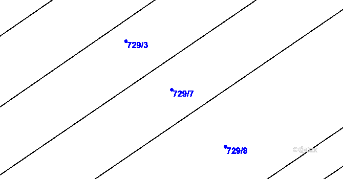 Parcela st. 729/7 v KÚ Josefov u Hodonína, Katastrální mapa