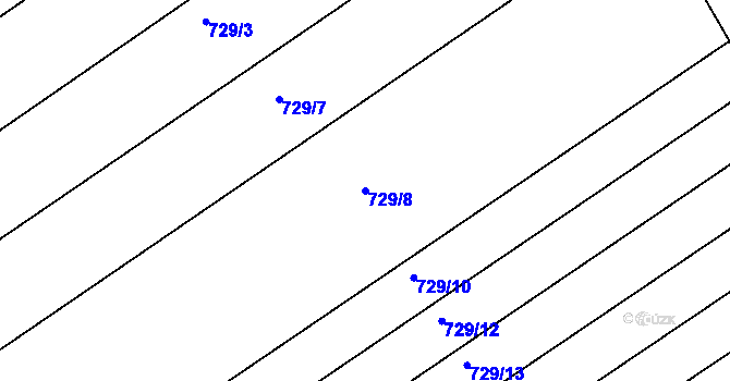 Parcela st. 729/8 v KÚ Josefov u Hodonína, Katastrální mapa