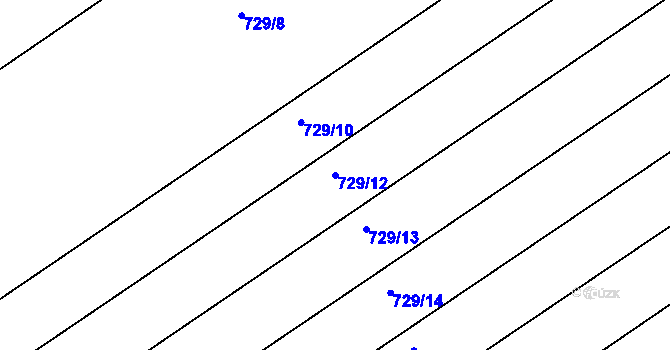 Parcela st. 729/12 v KÚ Josefov u Hodonína, Katastrální mapa
