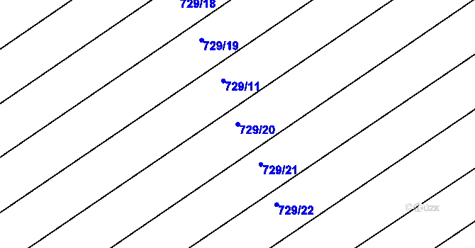 Parcela st. 729/20 v KÚ Josefov u Hodonína, Katastrální mapa