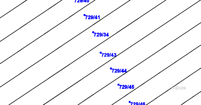 Parcela st. 729/43 v KÚ Josefov u Hodonína, Katastrální mapa