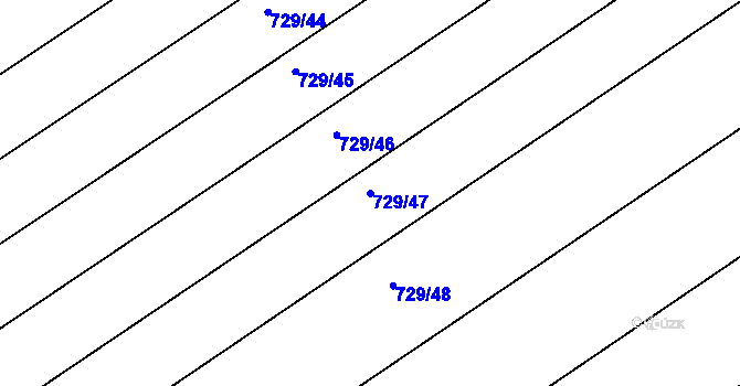 Parcela st. 729/47 v KÚ Josefov u Hodonína, Katastrální mapa