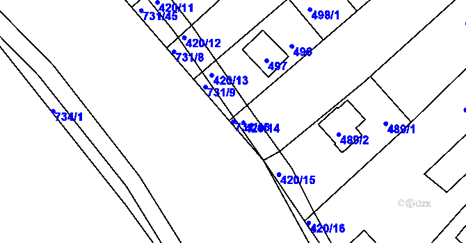 Parcela st. 731/46 v KÚ Josefov u Hodonína, Katastrální mapa