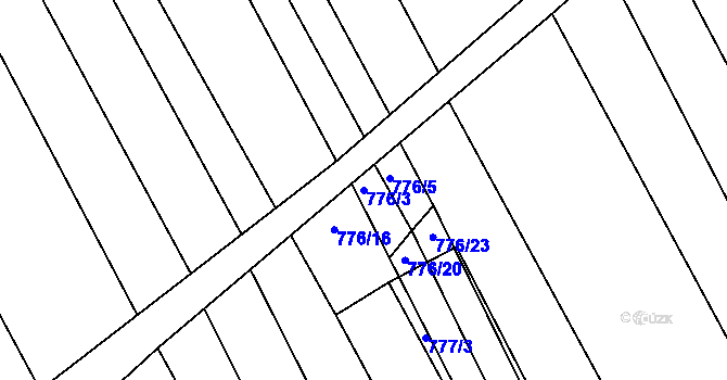 Parcela st. 776/3 v KÚ Josefov u Hodonína, Katastrální mapa