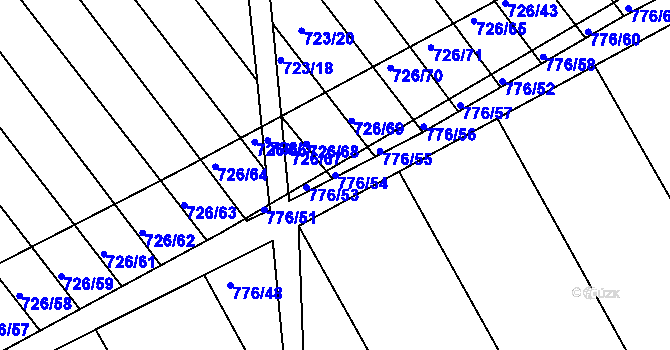 Parcela st. 776/54 v KÚ Josefov u Hodonína, Katastrální mapa