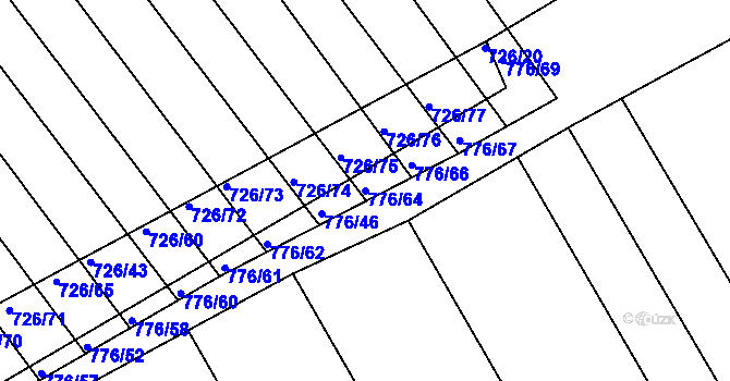 Parcela st. 776/64 v KÚ Josefov u Hodonína, Katastrální mapa