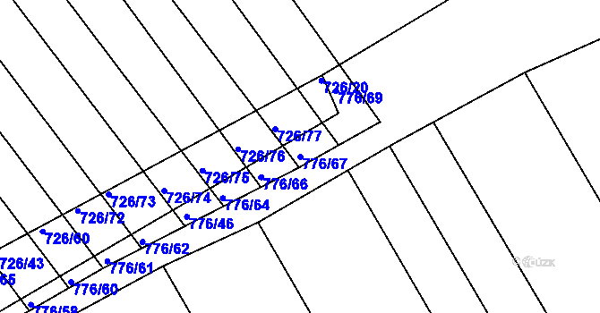 Parcela st. 776/67 v KÚ Josefov u Hodonína, Katastrální mapa