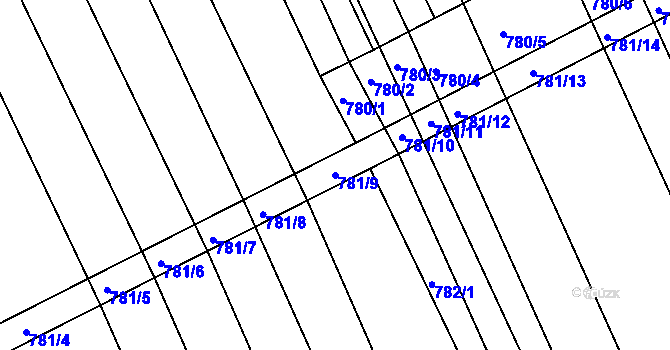 Parcela st. 781/9 v KÚ Josefov u Hodonína, Katastrální mapa