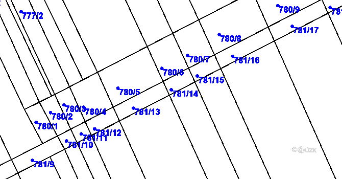 Parcela st. 781/14 v KÚ Josefov u Hodonína, Katastrální mapa