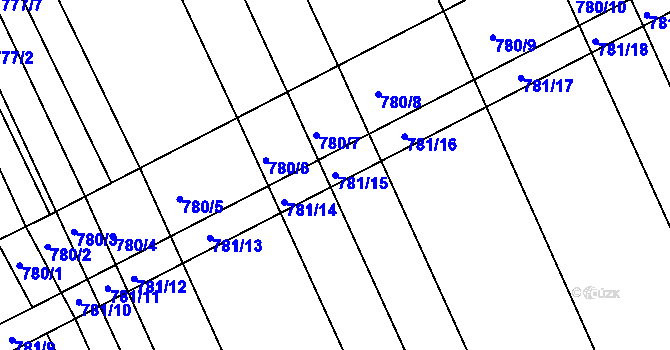 Parcela st. 781/15 v KÚ Josefov u Hodonína, Katastrální mapa