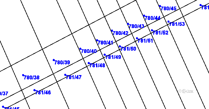 Parcela st. 781/49 v KÚ Josefov u Hodonína, Katastrální mapa