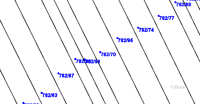 Parcela st. 782/70 v KÚ Josefov u Hodonína, Katastrální mapa