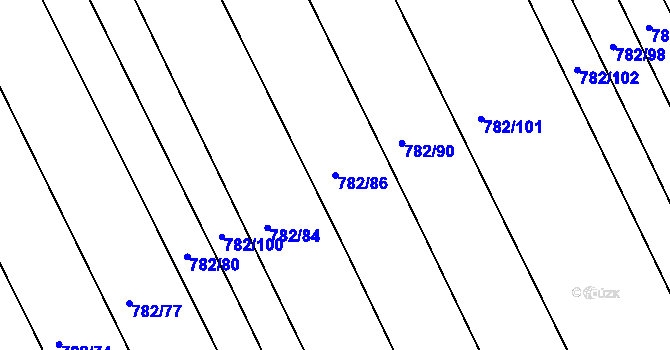 Parcela st. 782/86 v KÚ Josefov u Hodonína, Katastrální mapa